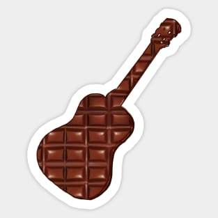 Chocolate guitar for chocoholics   Delicious sweet milk chocolate Sticker